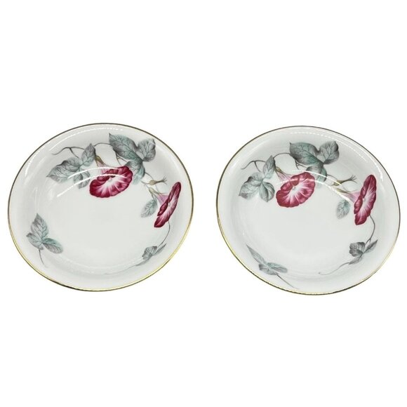 Noritake China 5108 Morning Glory dessert bowls set of 2 5 1/2" white READ - Picture 1 of 7